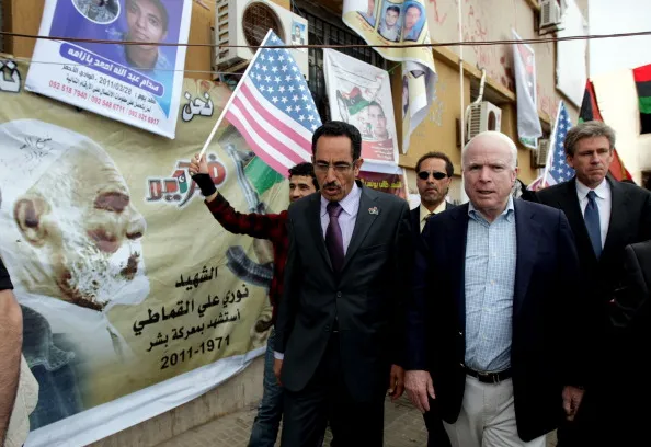 Doing some intervening in Libya.