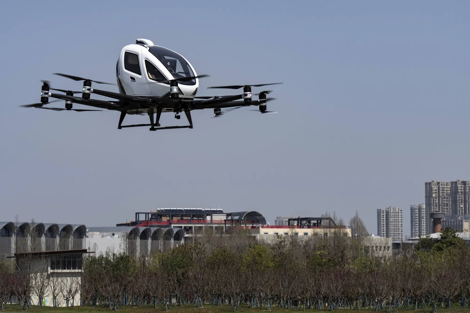 An Ehang Holdings Ltd. EH216-S passenger-carrying electric unmanned aerial vehicle in&nbsp;China.