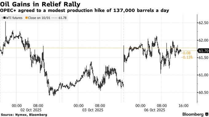 Oil Gains in Relief Rally | OPEC+ agreed to a modest production hike of 137,000 barrels a day