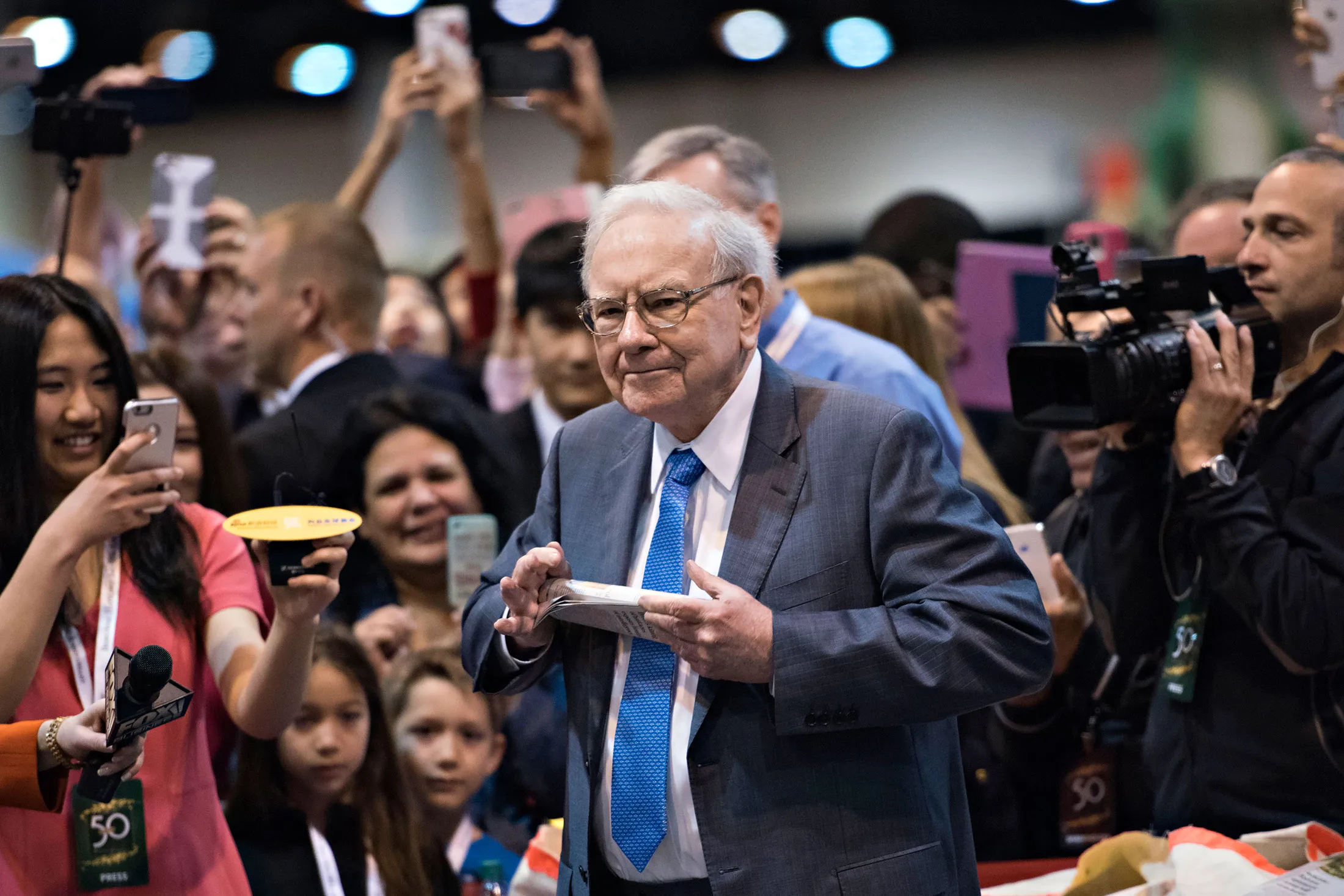 Warren Buffet at last year's Berkshire Hathaway shareholders meeting.
