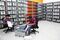 Employees arrange clothing into boxes at Myntra's office