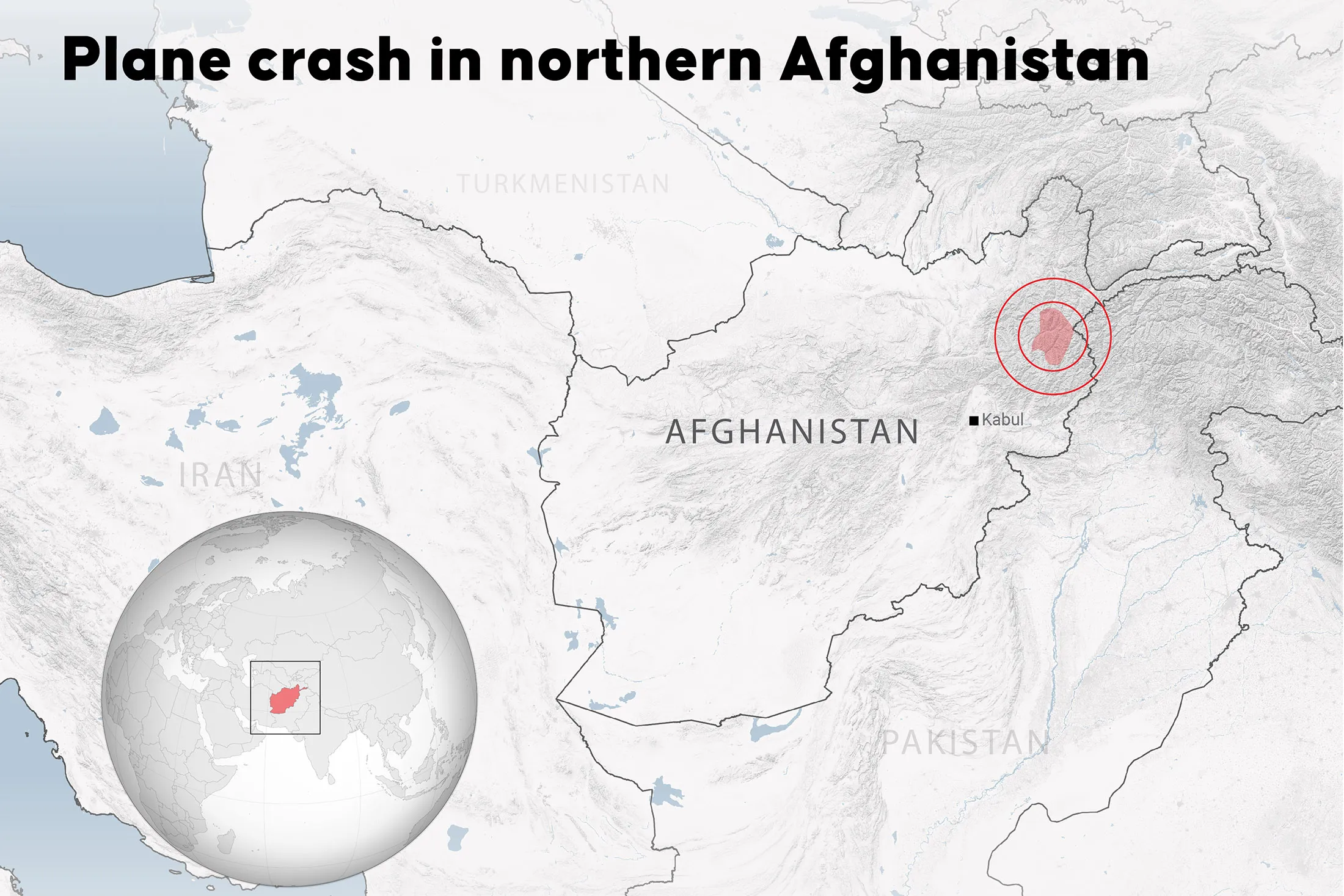 A plane crashed in the Badakhshan province of northern Afghanistan on Jan. 21, 2024.