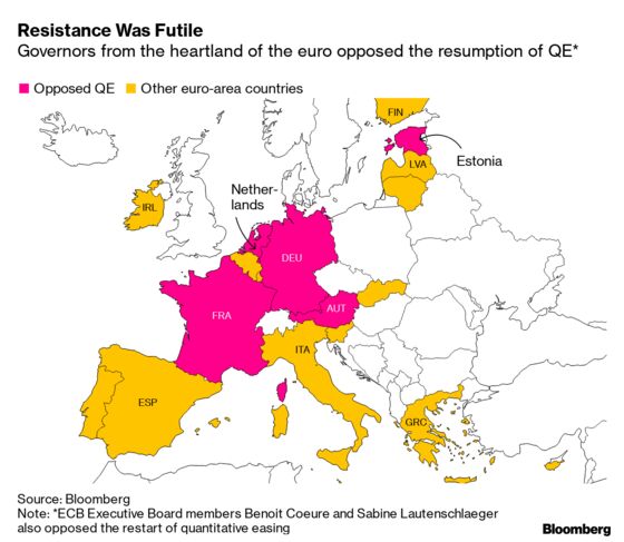 Draghi Faced Unprecedented ECB Revolt as Core Europe Resisted QE