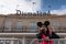 A steward is seen outside Bansky's 'Dismaland' exhibition on Aug. 20, 2015 in Weston-Super-Mare, England.