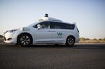 A Waymo vehicle during a demonstration in Chandler, Arizona.
