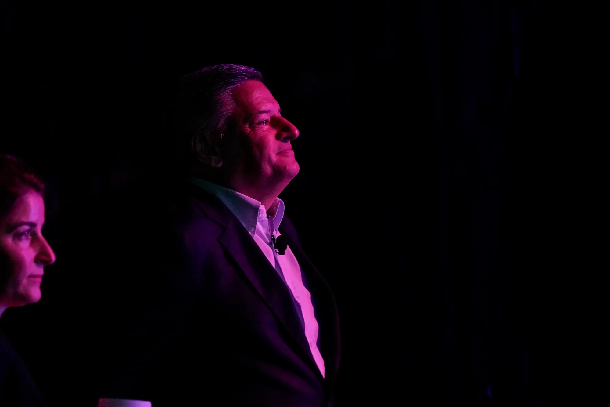 Ted Sarandos, president and co-chief executive office of Netflix Inc., during the Bloomberg Screentime event in Los Angeles, California, US, on Thursday, Oct. 12, 2023. The event gathers moguls, celebrities, and entrepreneurs to discuss the future of cinema, the boom in streaming audio and video, the latest sports and gaming experiences, and the potential impact of artificial intelligence.