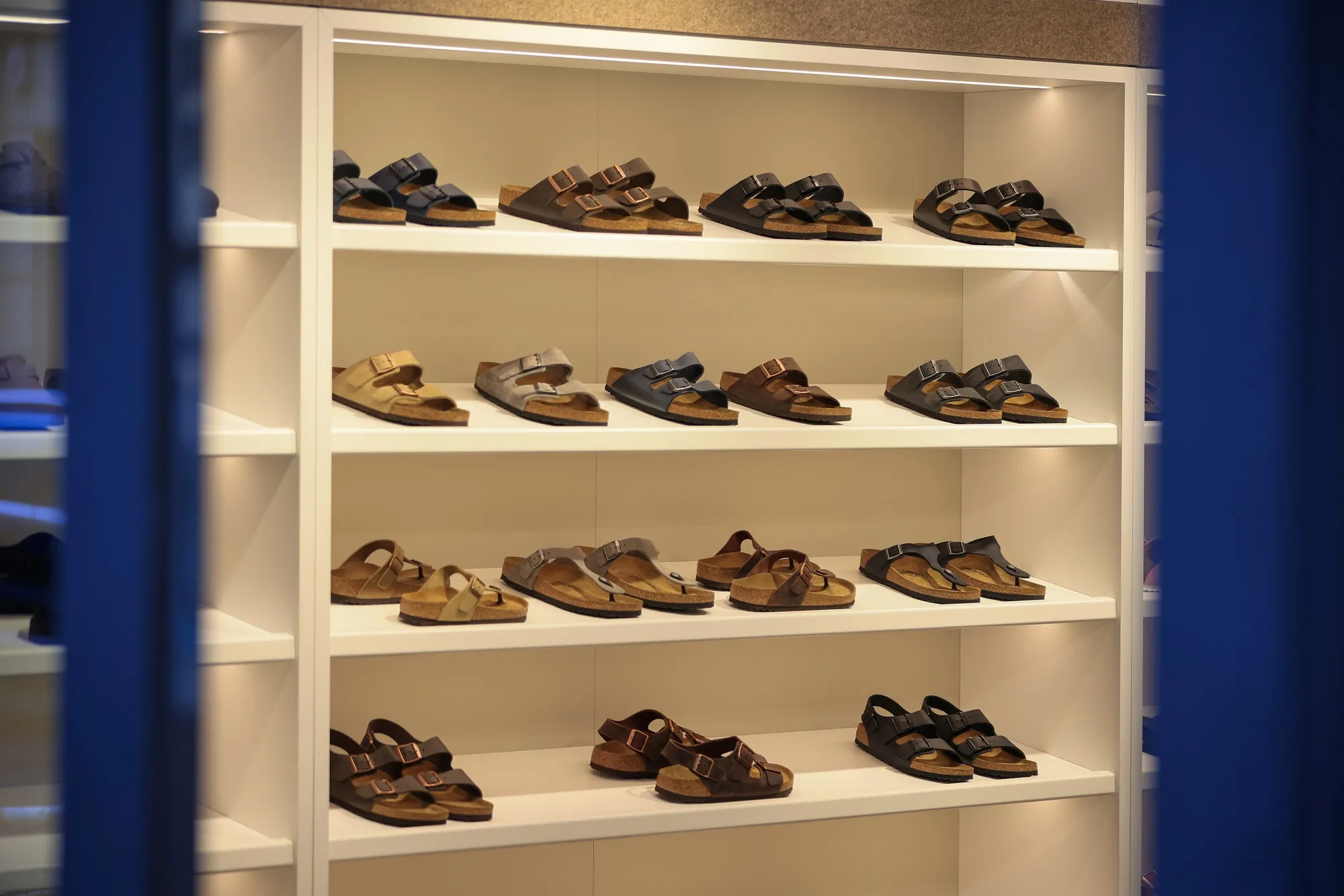 A display of sandals at a Birkenstock store in Berlin, Germany.