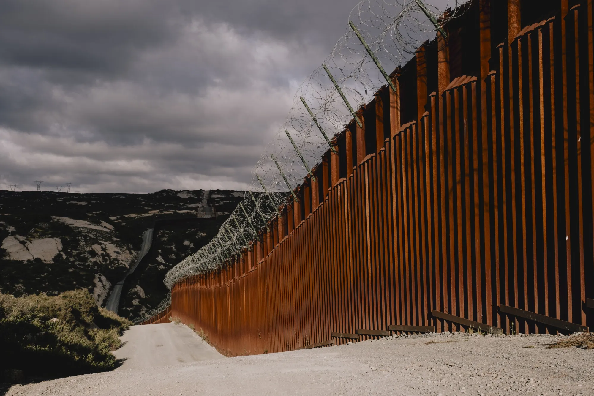 The US-Mexico border wall in Campo, California.
