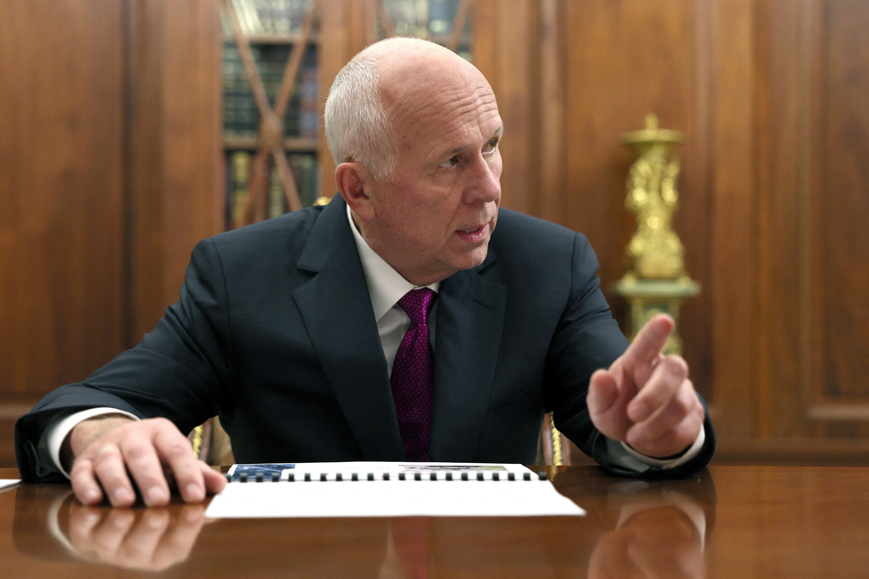 Sergey Chemezov in a meeting with Vladimir Putin in Moscow on Dec. 28.