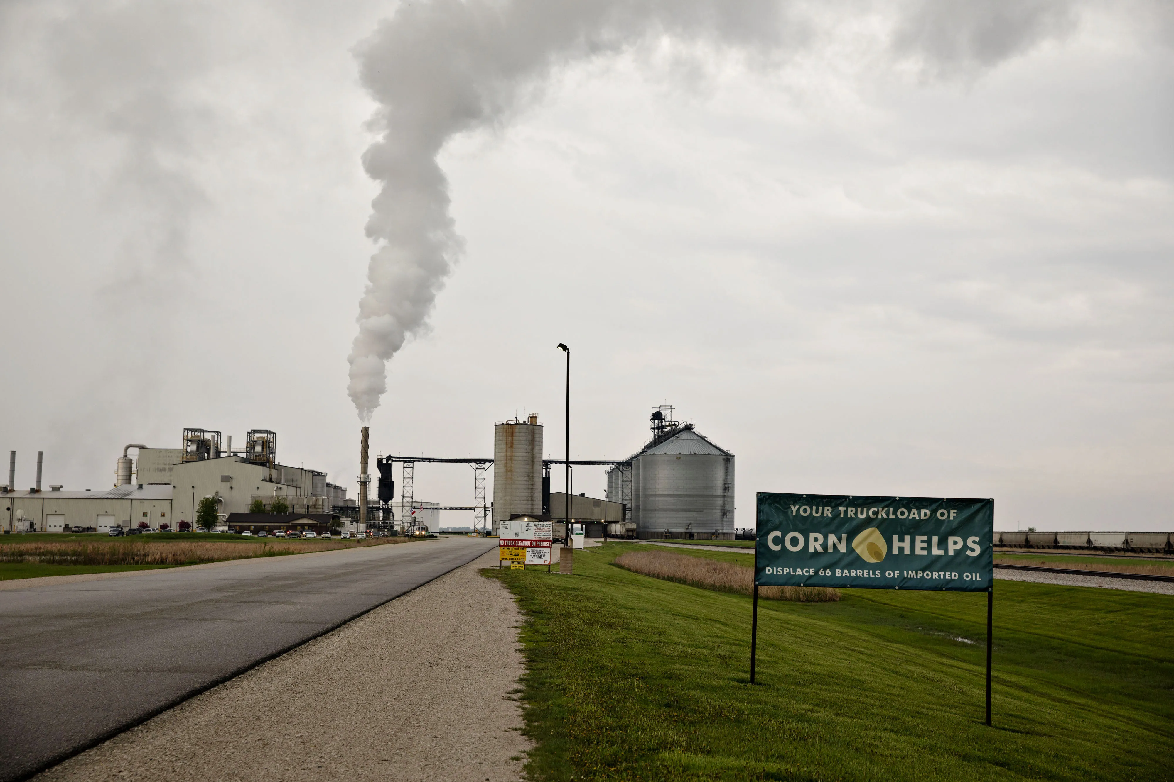Steam rises from a ethanol biorefinery in Gowrie, Iowa.
