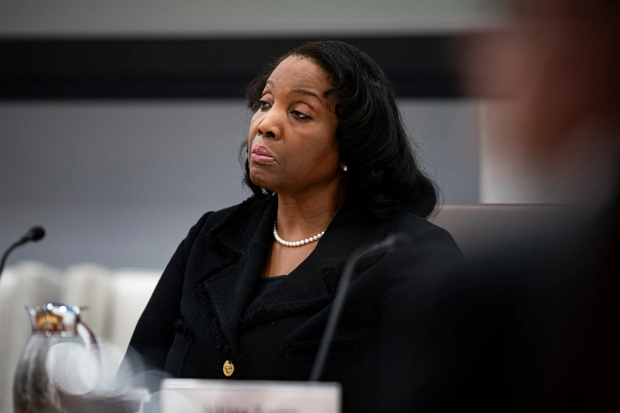 Lisa Cook, governor of the US Federal Reserve, during the Federal Reserve Board open meeting in Washington, DC, US.