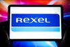 In this photo illustration, the Rexel logo is displayed on