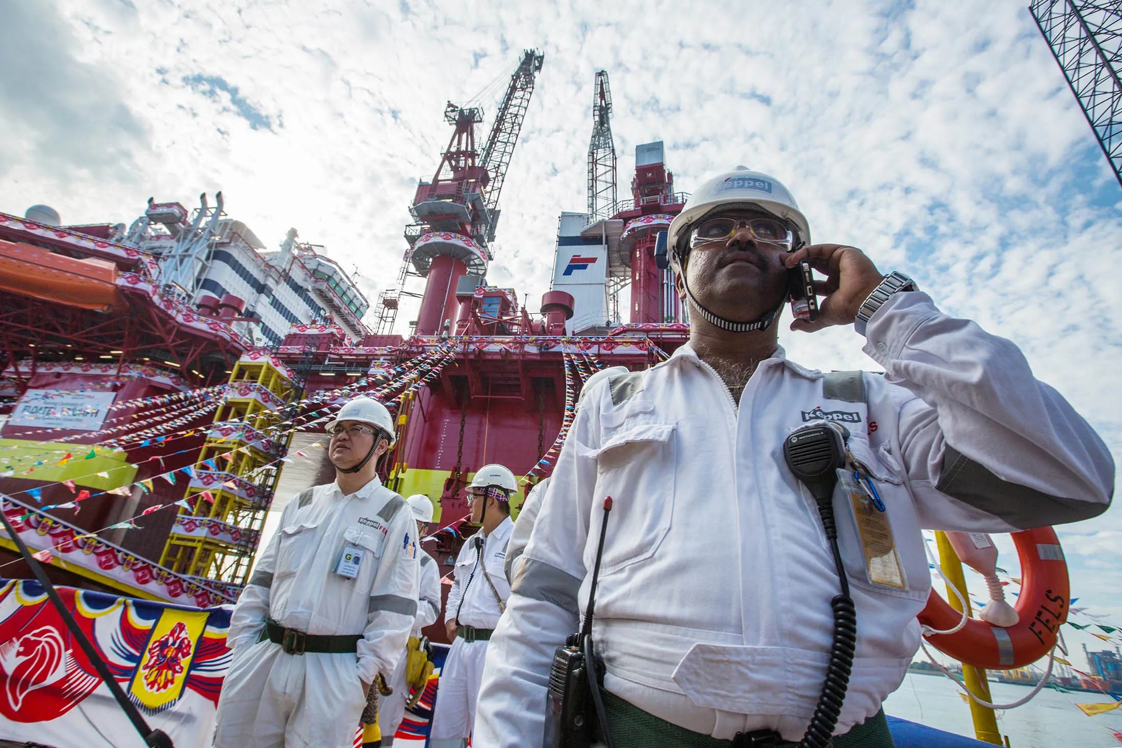 The Floatel Triumph, a semi-submersible accommodation rig developed by Keppel Offshore &amp; Marine.
