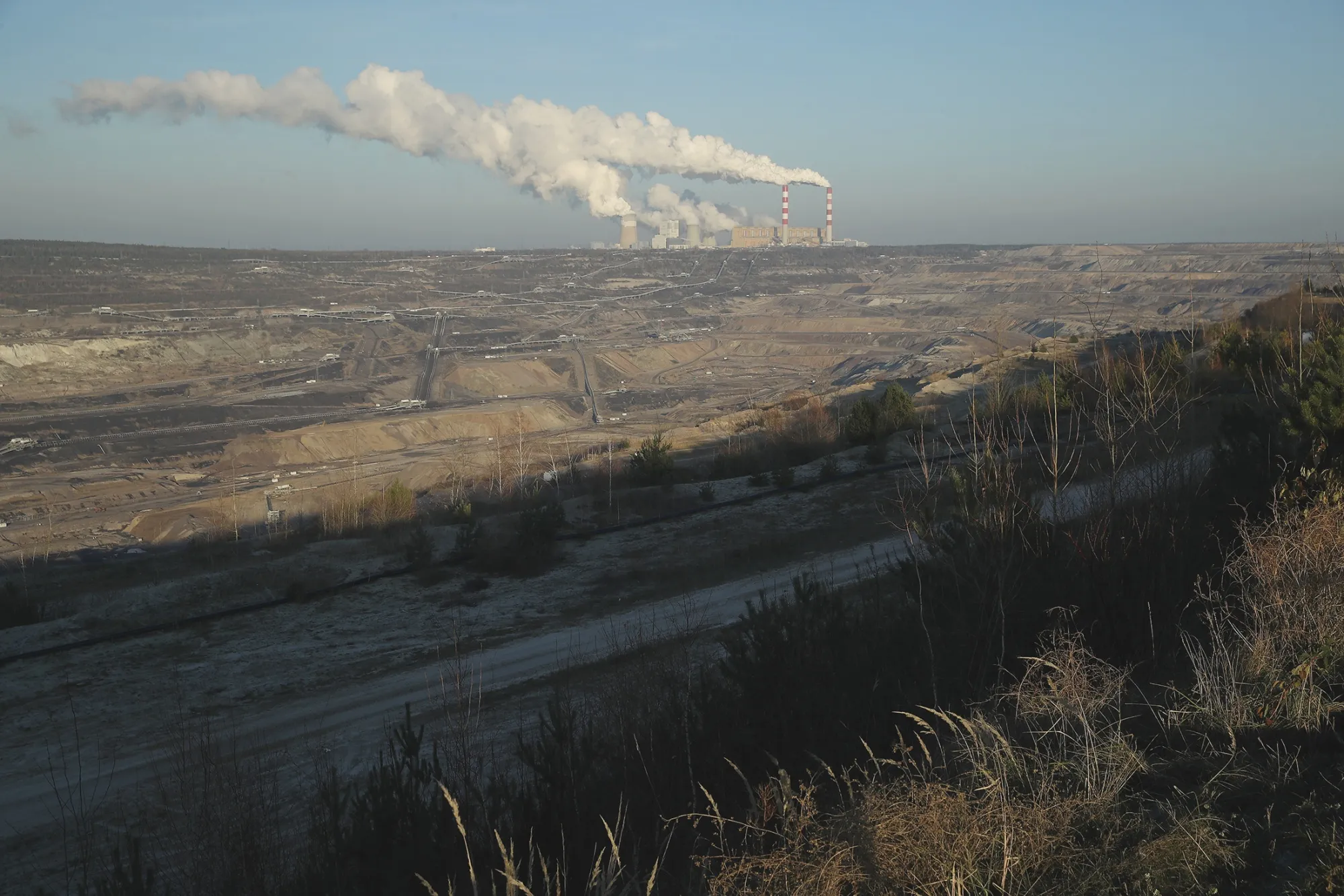 Steam and smoke rise from the Belchatow Power Station&nbsp;in Rogowiec, Poland.