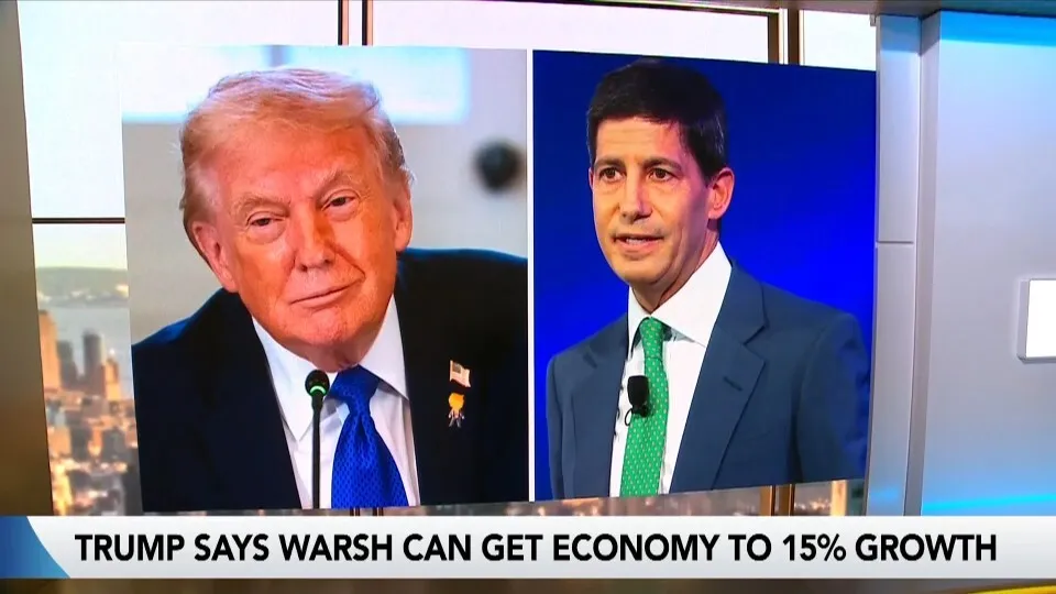 Trump Sees 15% Economic Growth Under Fed Pick Warsh