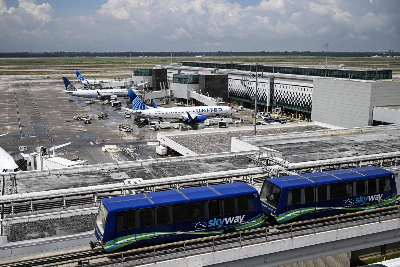 United Airlines planes are seen at George Bush Intercontinental Airport in Houston.