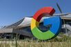Signage outside Google's Bay View campus in Mountain View, California.