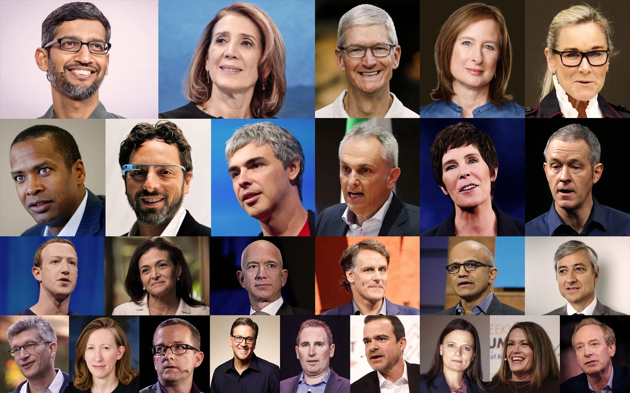 Leadership teams from Google, Apple, Facebook, Amazon, and Microsoft.