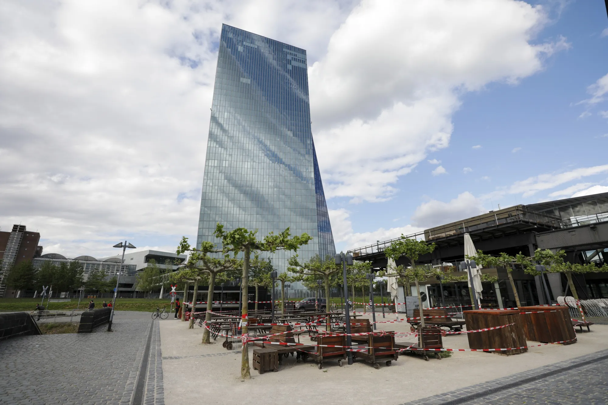 The European Central Bank&nbsp;headquarters stands in Frankfurt.