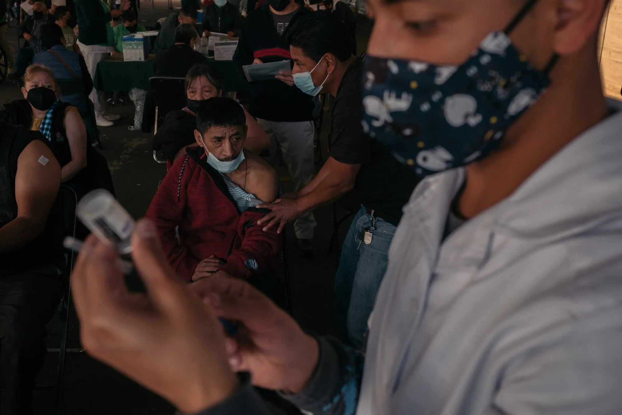 Residents wait in an observation area&nbsp;at a Covid-19 vaccination clinic in Mexico City, Mexico, on&nbsp;Jan. 19.&nbsp;