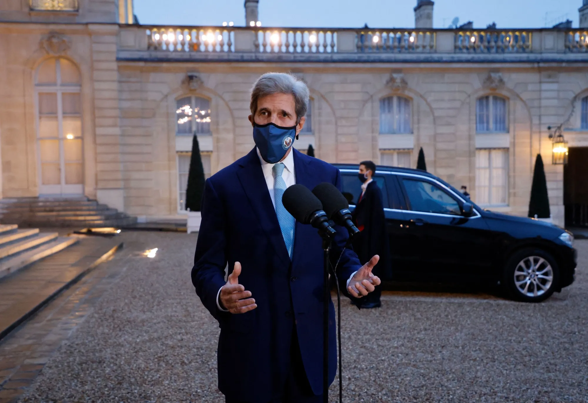 US Special Presidential Envoy for Climate John Kerry speaks&nbsp;in Paris on March 10.