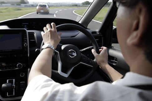A Nissan Serena minivan equipped with ProPilot self-driving technology. Photographer: Kiyoshi Ota/Bloomberg