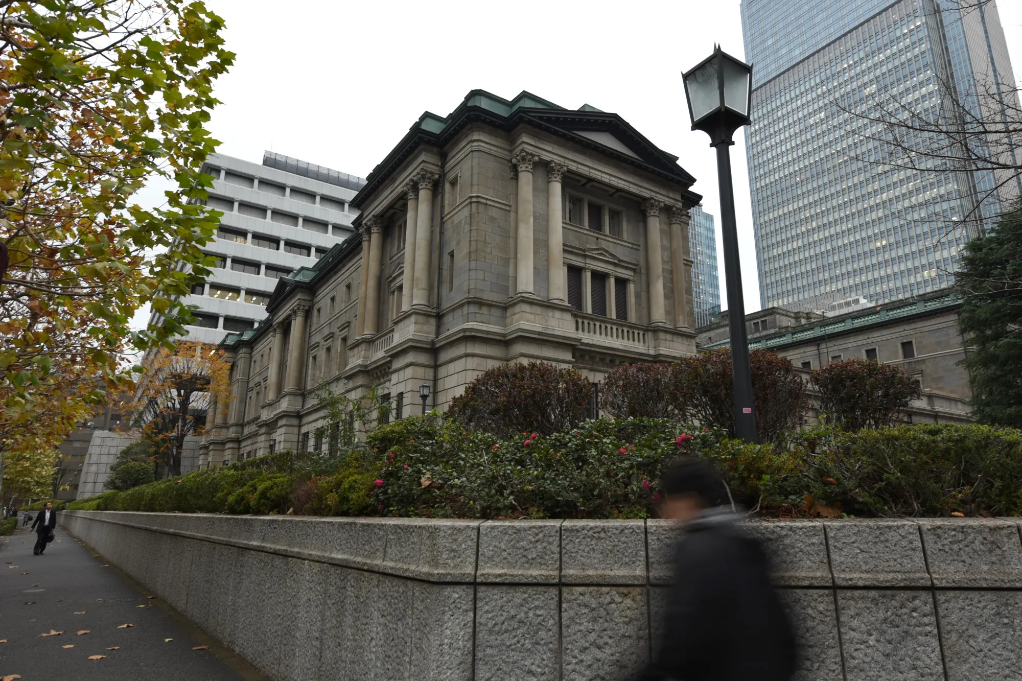Outside the Bank of Japan (BOJ) headquarters in Tokyo.