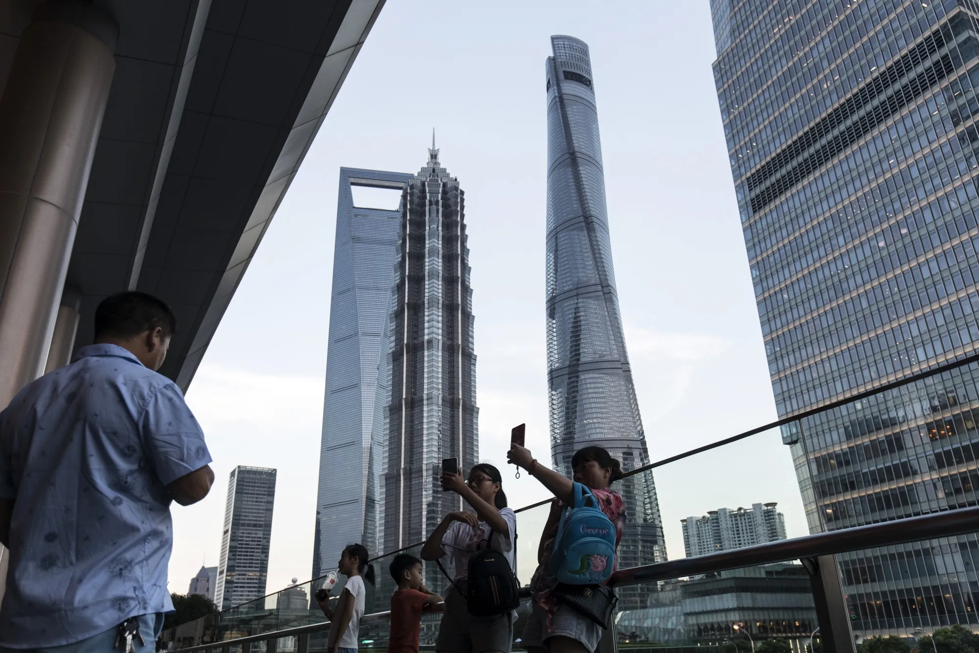 The Shanghai Tower, center right, in the Lujiazui Financial District of Shanghai, China.
