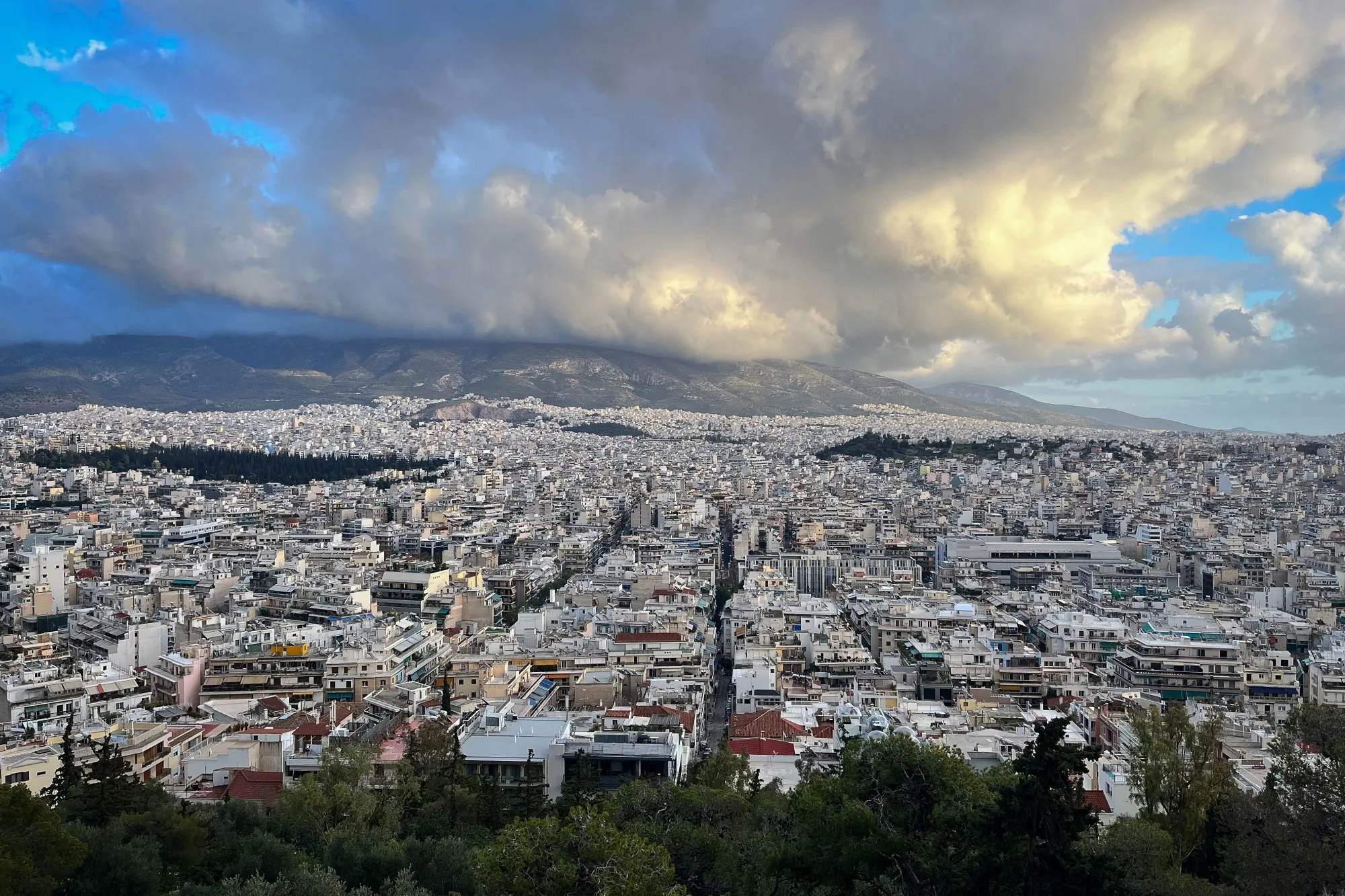 Residential and commercial properties in the Koukaki district of Athens.