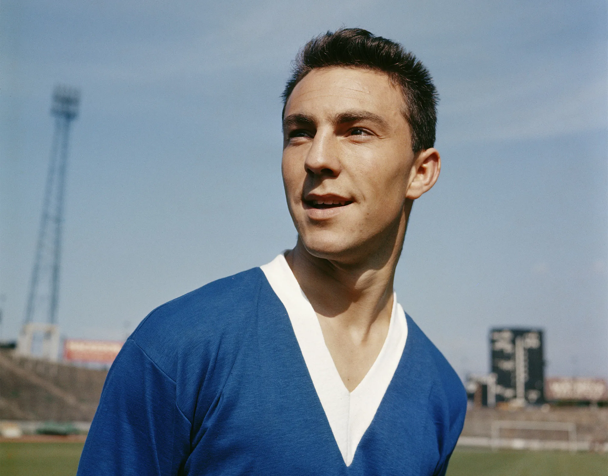 Jimmy Greaves&nbsp;at Stamford Bridge Stadium in London, in 1957.