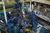 Sparks fly as Robotic Arms perform Inner Frame Welds on 2018 Honda Accords on an assembly line at the Honda of America Manufacturing Marysville Auto Plant in Marysville, Ohio on December 21, 2017.
Ty Wright/Bloomberg News