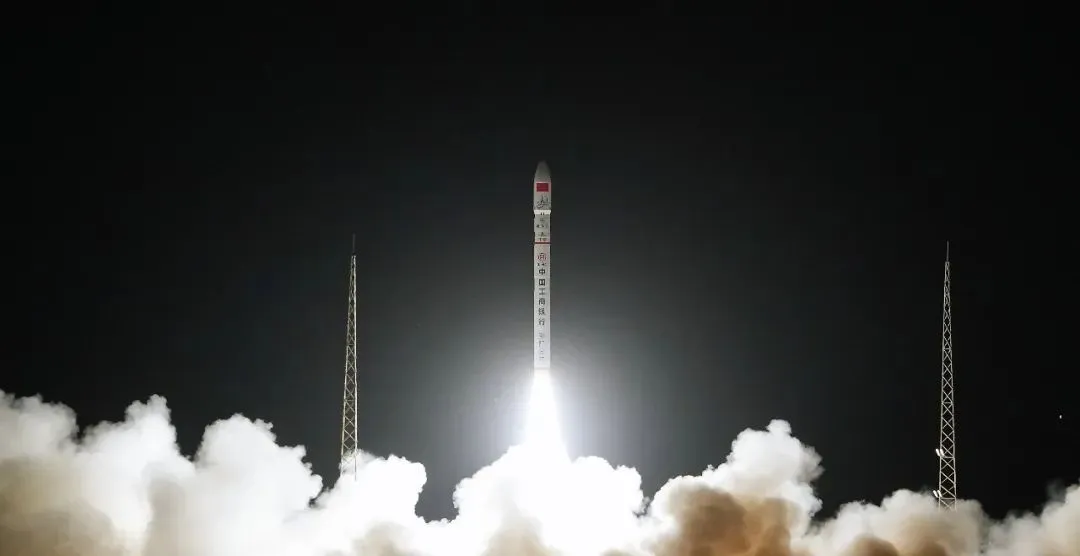 A LandSpace rocket takes off from the Jiuquan Satellite Launch Center in the Gobi Desert on Dec. 5.