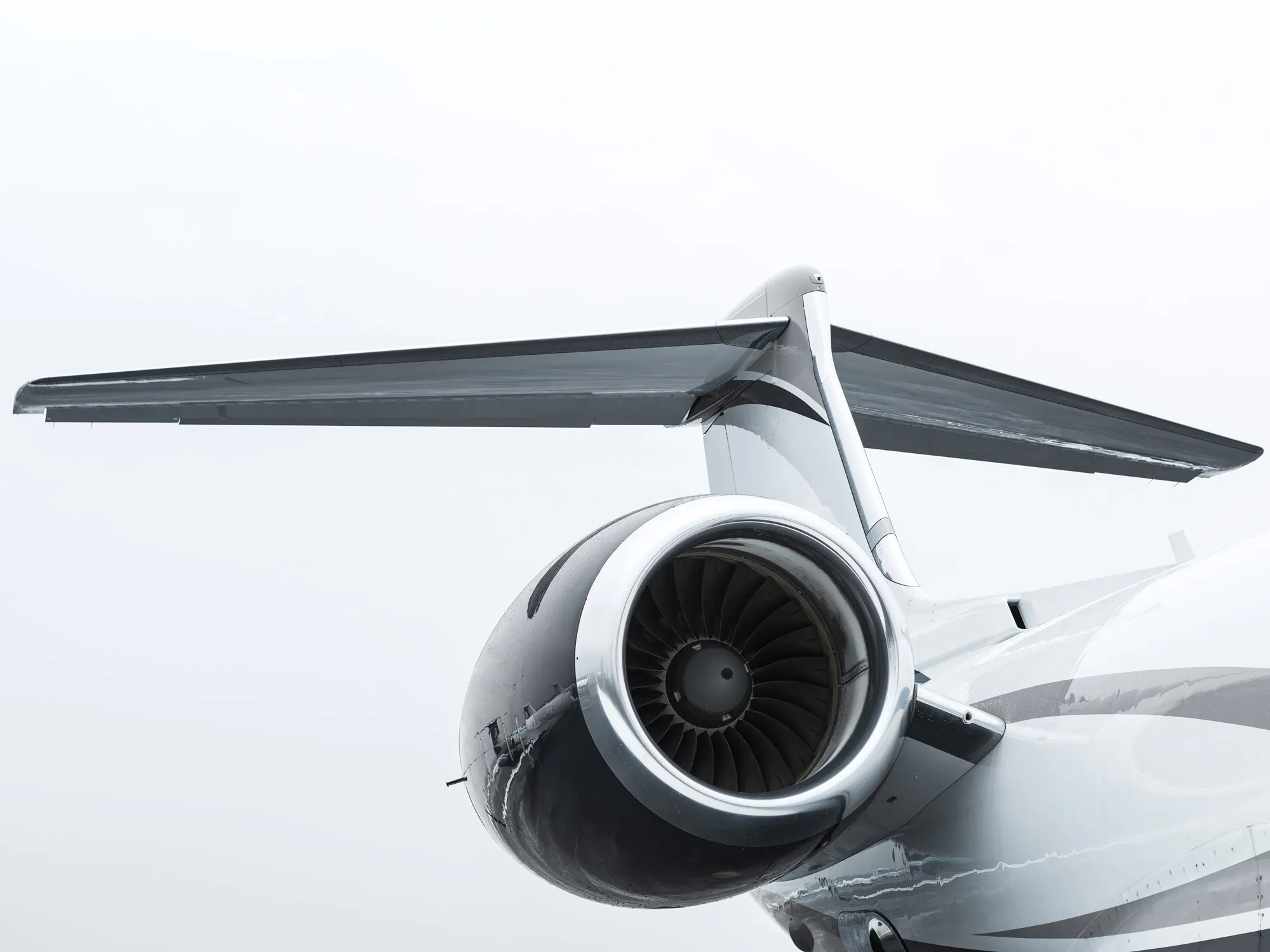 Tail and turbine engine of private jet