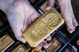 Gold Bars at Solar Capital Gold Zrt. As Traders Seek Haven Amid Russia War