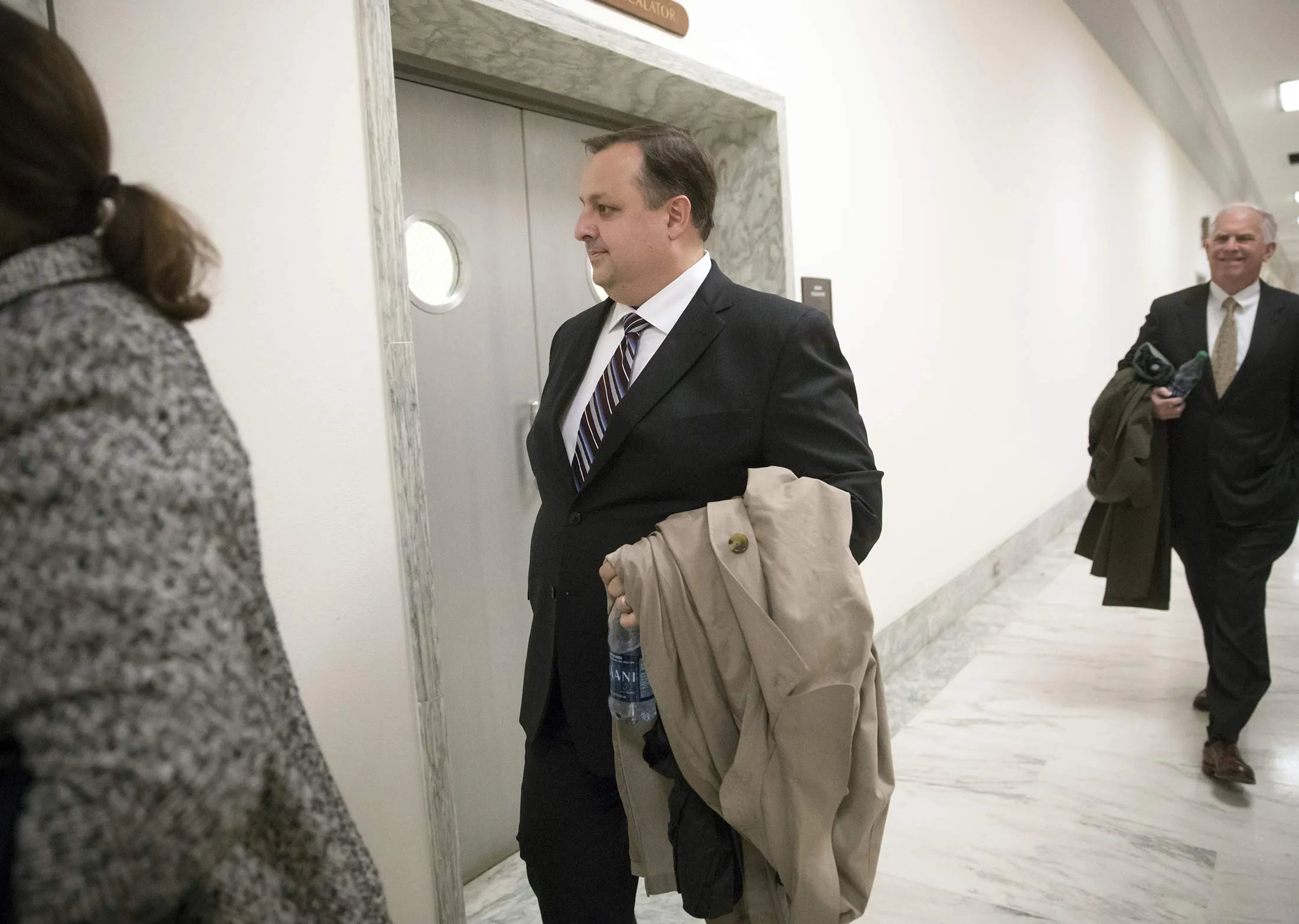 Walter Shaub, the director of the U.S. Office of Government Ethics, arrives for a meeting on Capitol Hill in January.
