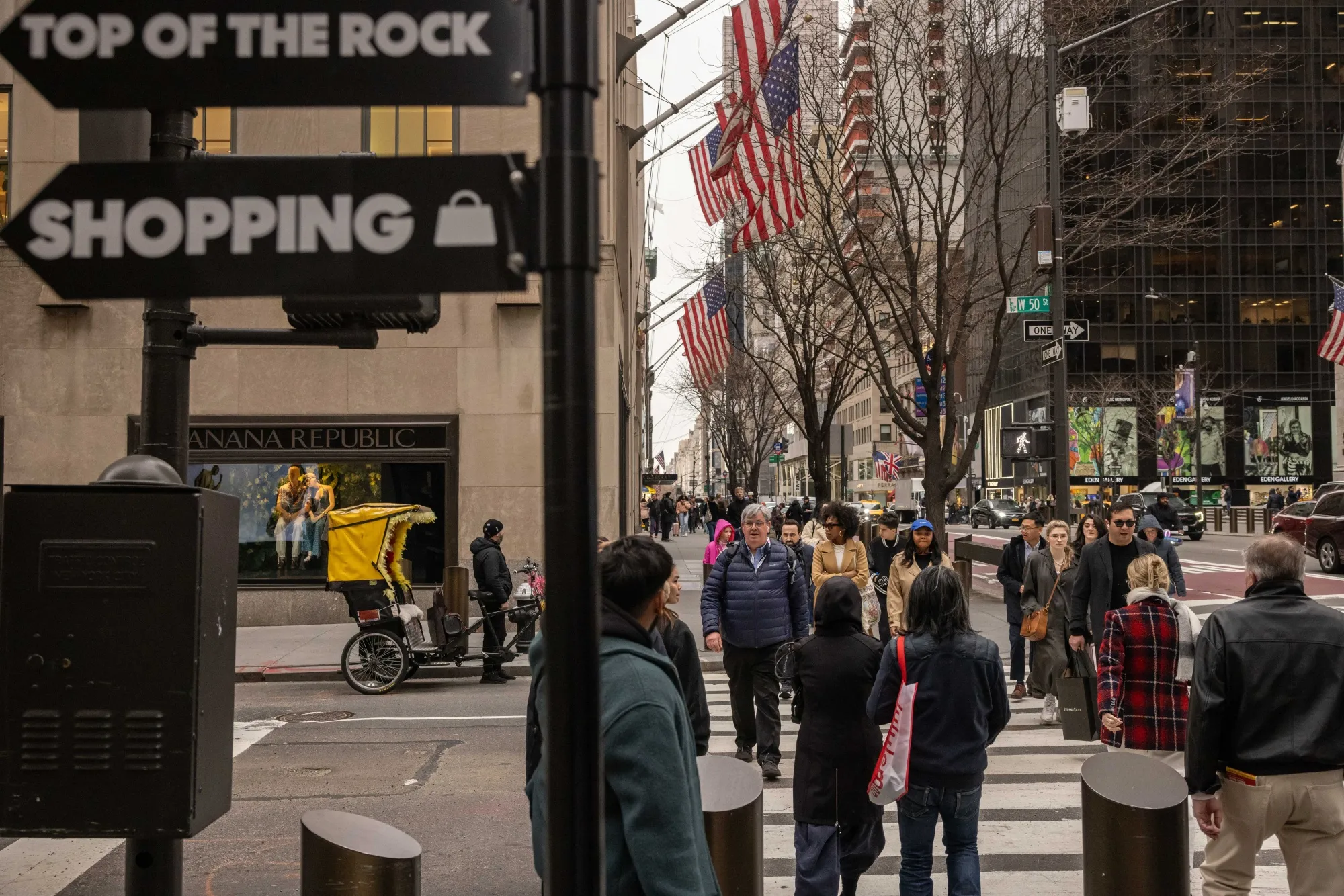 Shoppers on 5th Avenue in New York.