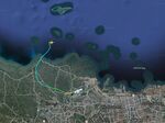 The indicated flight path of Sriwijaya Air Flight 182 after it departed Jakarta, Indonesia, on Jan. 9.