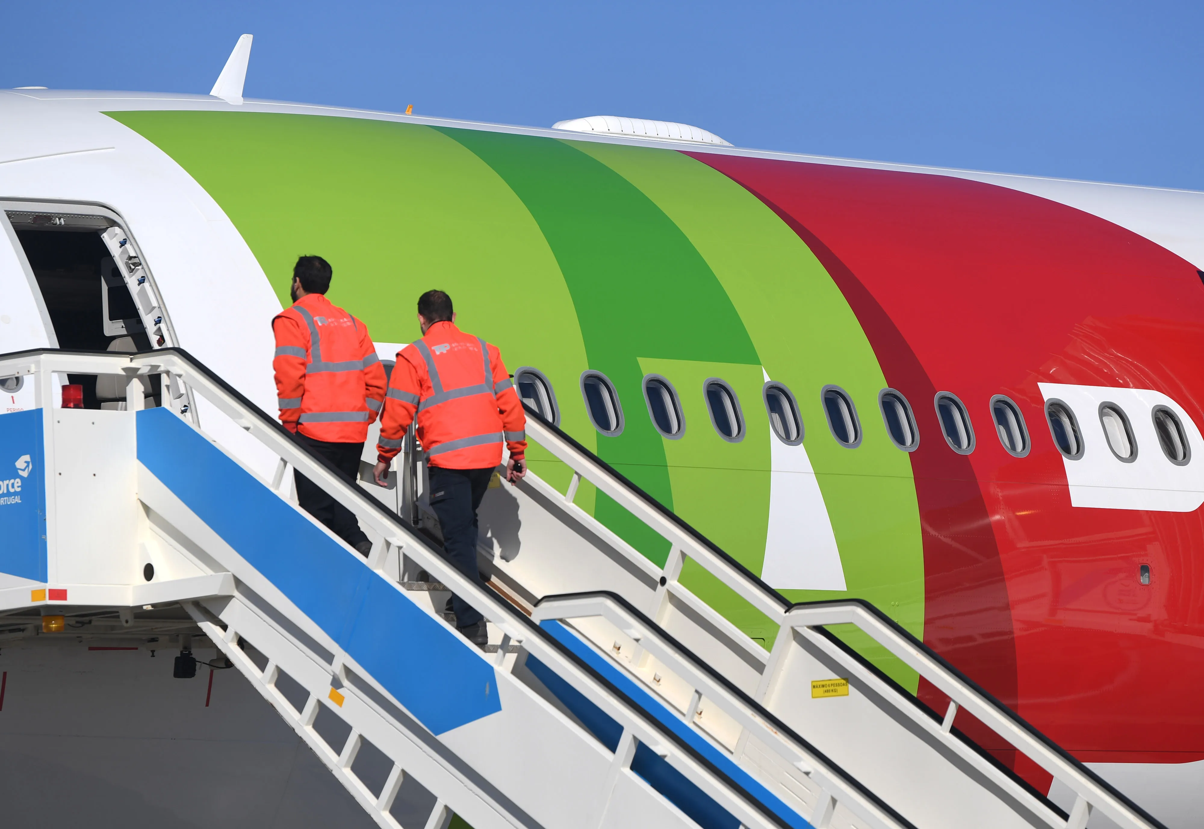 A TAP Air Portugal passenger aircraft at Lisbon Airport.