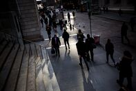 Trading On The Floor Of The NYSE As Stocks Retreat Before Price Data
