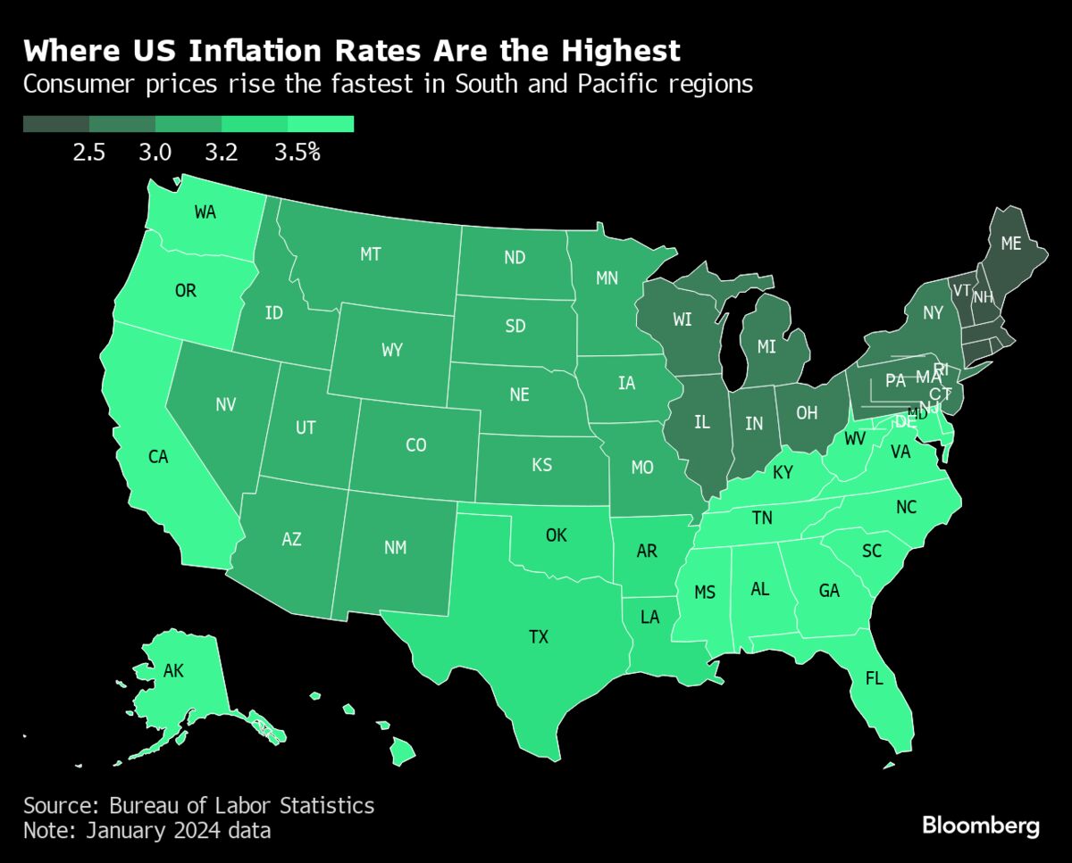 Inflation January 2024 CPI Eases in US South, Remains Higher Than