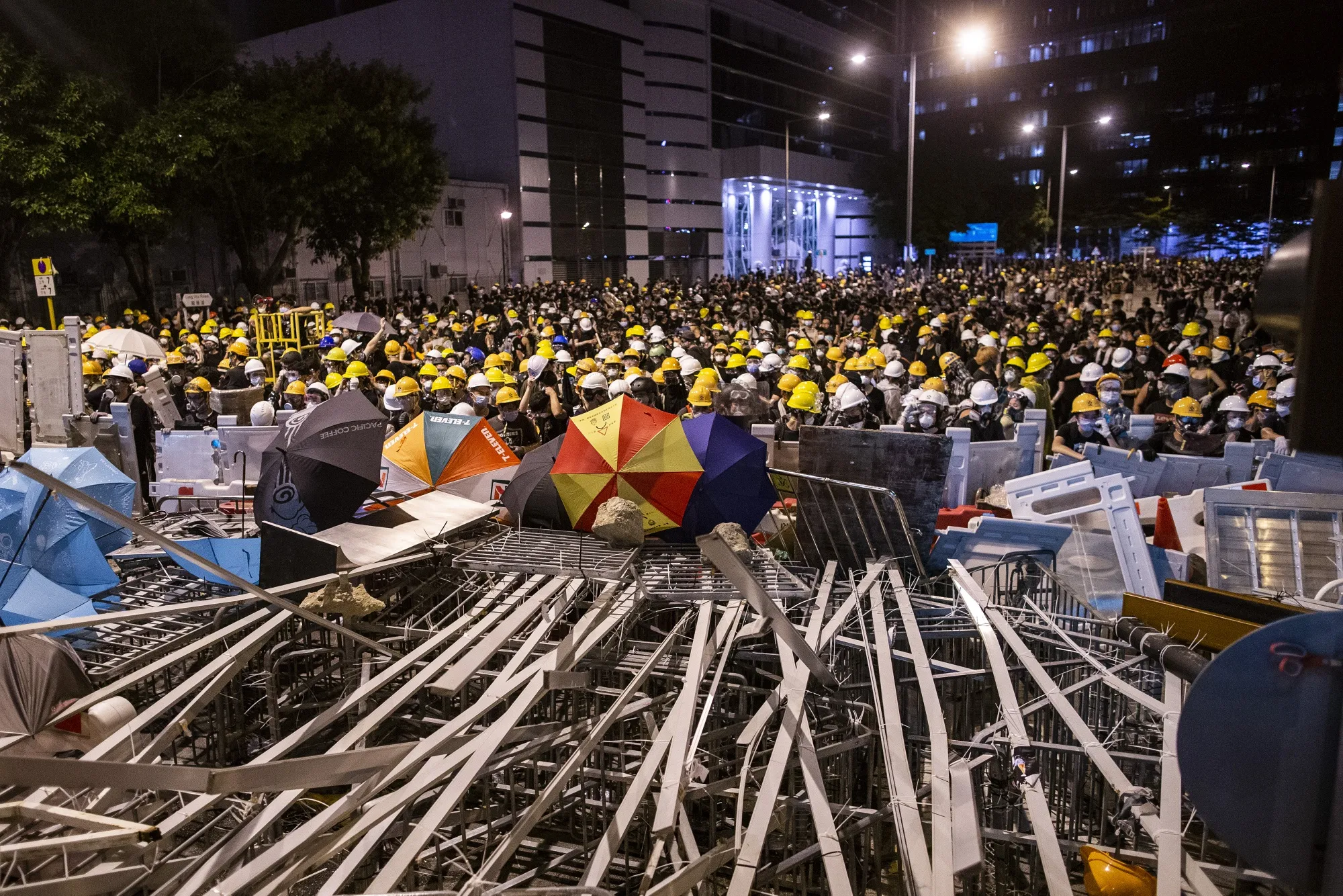 Demonstrators in Hong Kong&nbsp;on July 1.