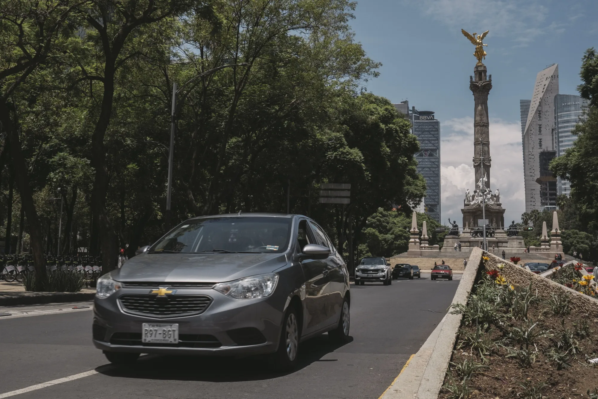 A Chevrolet Aveo automobile, produced by General Motors Co. (GM), in Mexico City.