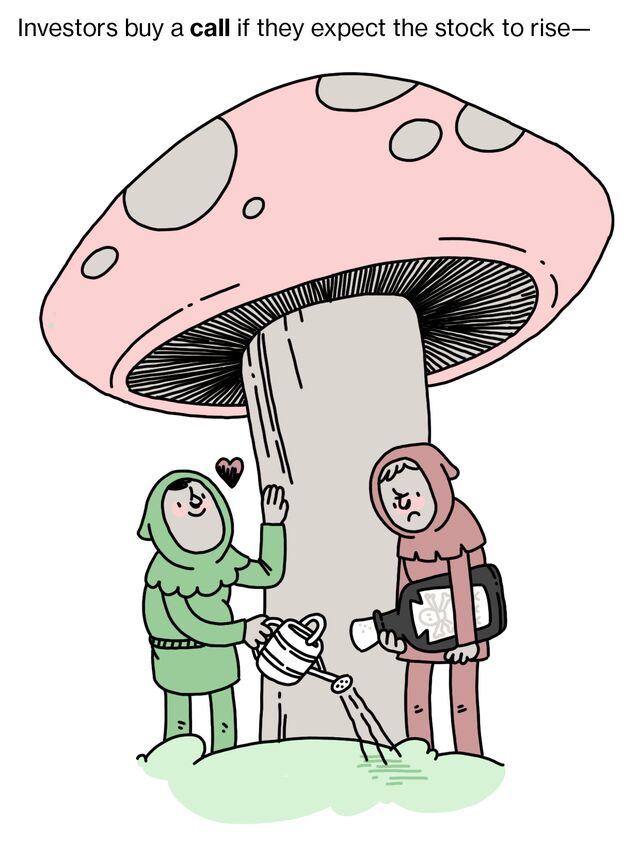 Investors buy a call if they expect the stock to rise—