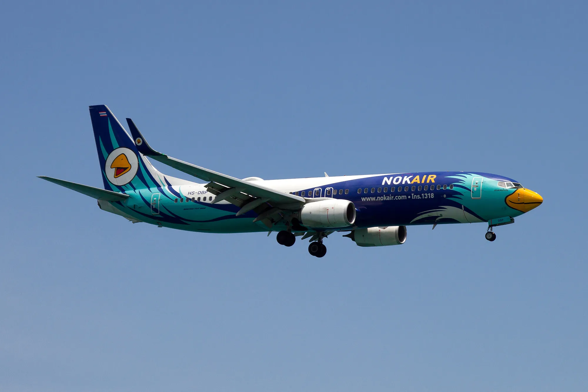 Nok Air Boeing 737-800 landing at Phuket airport