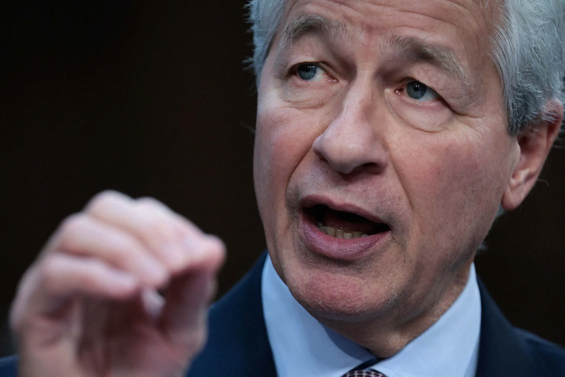 Dimon in&nbsp;a Senate Banking Committee testimony in 2023.
