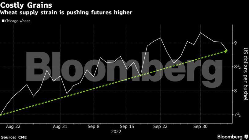 Wheat supply strain is pushing futures higher