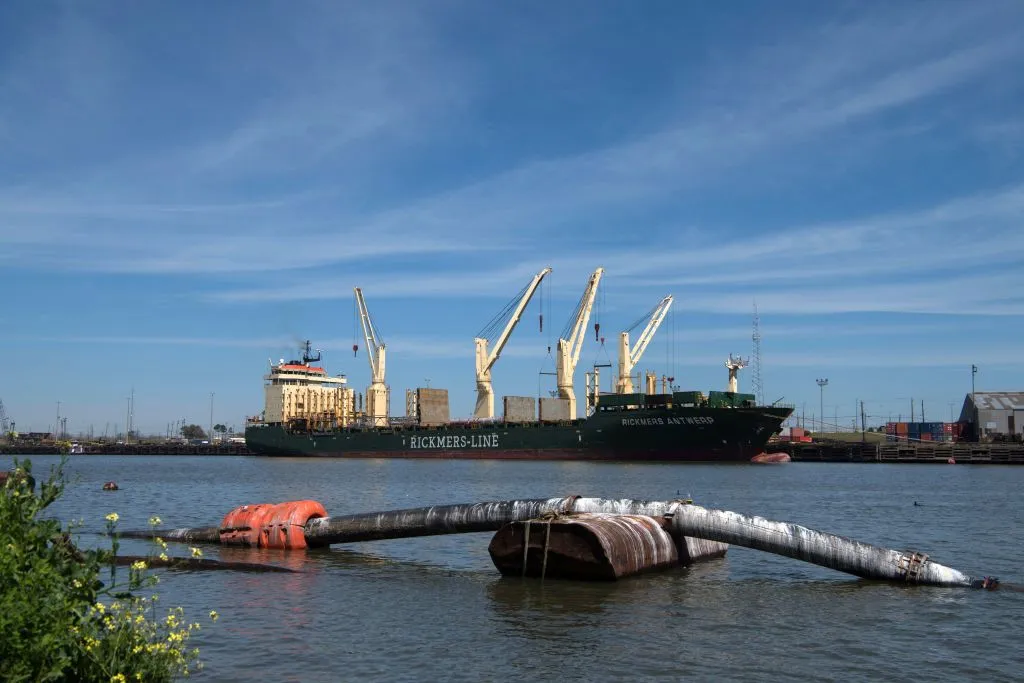 A scenic view of the Houston Ship Channel.