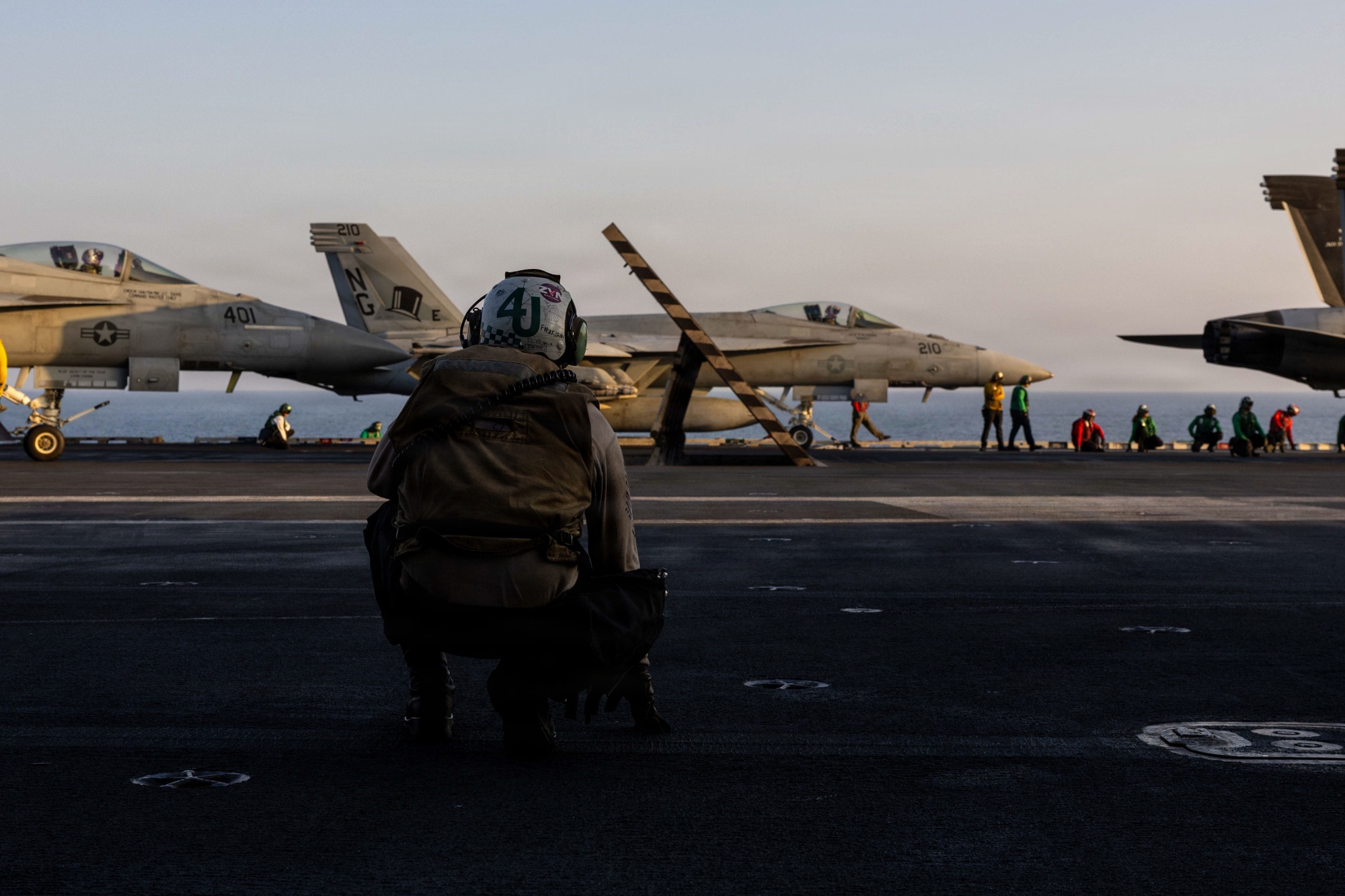 Strike Fighter Squadron prepares to take off from the flight deck of Nimitz-class aircraft carrier USS Abraham Lincoln in support of Operation Epic Fury, in an image released by the US Navy, on March 1. Source: US Navy