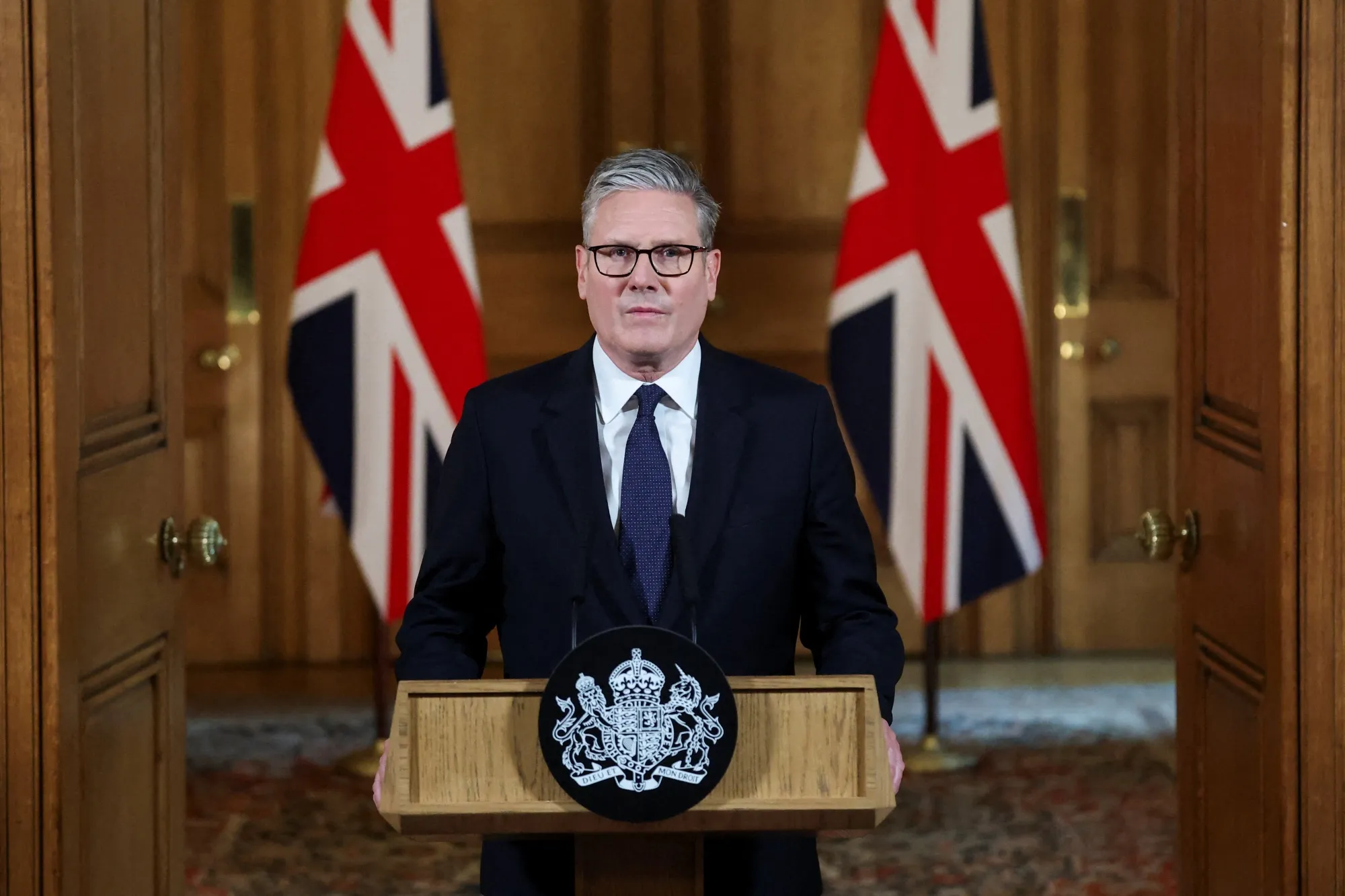 Keir Starmer makes an address following an emergency cabinet meeting on Gaza.