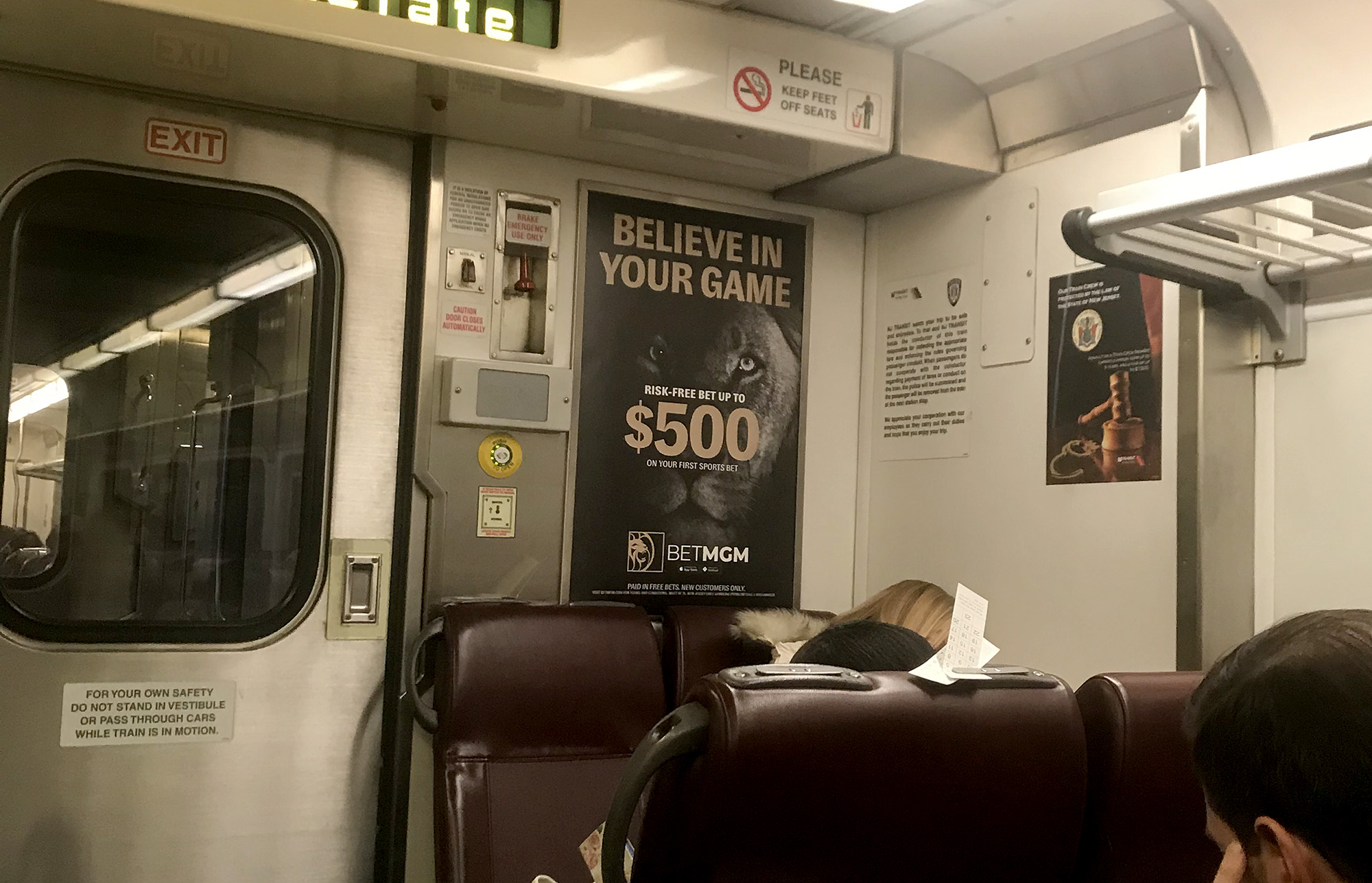 MGM ad on a New Jersy train.